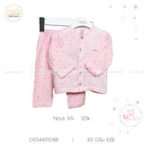 Bộ Cài thẳng dài xô Wrinkle hoạ tiết sao hồng