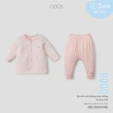 Bộ cài thẳng dài Nous Petit màu hồng in hoạ tiết ( hoa cúc vàng )