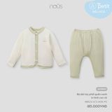 Bộ cài thẳng dài Nous Petit phối quần xanh in hình con vịt NB