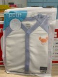 Bộ cài thẳng dài Nous Petit trắng phối xanh in hình con cua NB