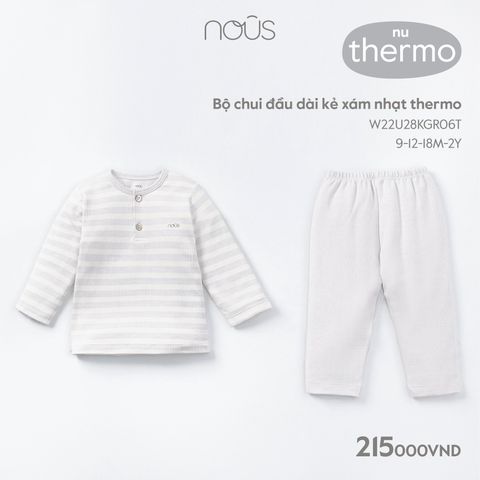 Bộ chui đầu dài kẻ Nous Thermo