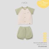 Bộ cài thẳng cộc Nous Doux be phối xanh lá