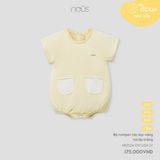 Body Romper cộc Nous Doux vàng túi ốp trắng
