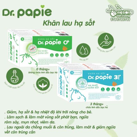 Khăn hạ sốt Dr. Papie 3m