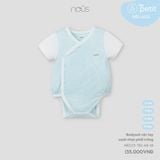 Bodysuit cộc tay xanh nhạt phối trắng Nous Petit