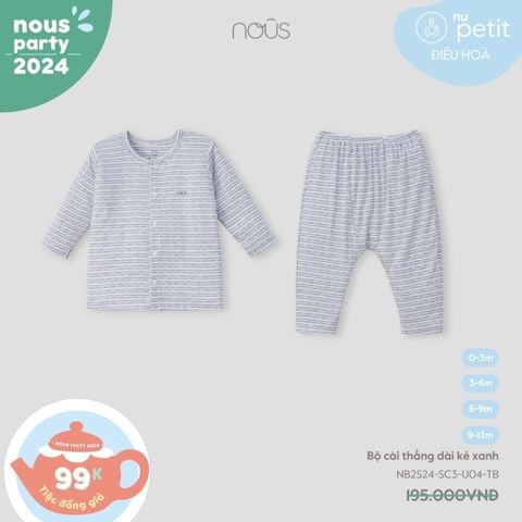 Bộ cài thẳng dài kẻ xanh