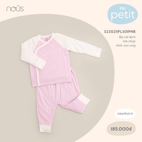Cài lệch newborn tím nhạt hình ong NB