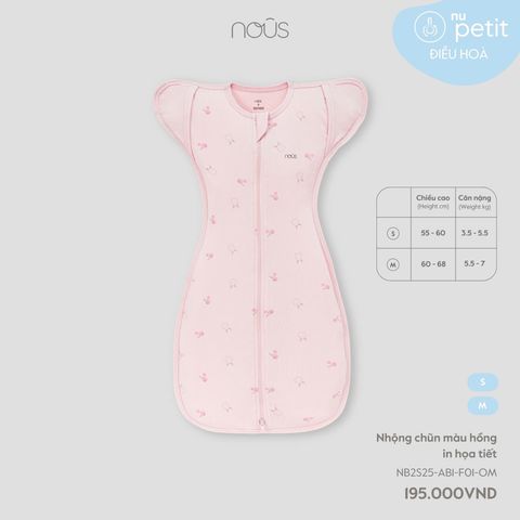 Nhộng chũn màu hồng in họa tiết Nous Petit ( Thỏ cherry )