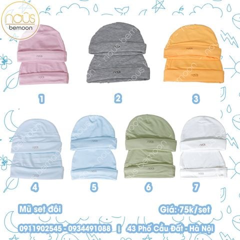Mũ Nous (các màu) set 2 mũ