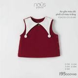 Áo gile màu đỏ phối cổ màu trắng Nous Noel