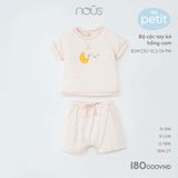 Bộ cộc tay Nous Petit kẻ hồng cam