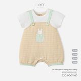 Bộ liền cộc kẻ vàng phối trắng Nous Premium ( Yếm thỏ )