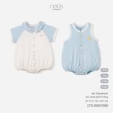 Set 2 Bodysuit kẻ xanh phối trắng Nous Premium