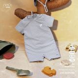 Bộ bơi liền cộc tay kẻ ghi trắng Nous Swim