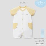 Body liền cộc Nous Petit màu trắng phối vàng