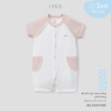 Body liền cộc Nous Petit màu trắng phối hồng