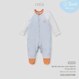 Body liền dài Nous Petit màu xanh chấm bi in hoạ tiết vịt NB