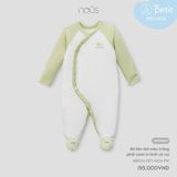 Body liền dài Nous Petit màu trắng phối xanh in hình cá voi NB