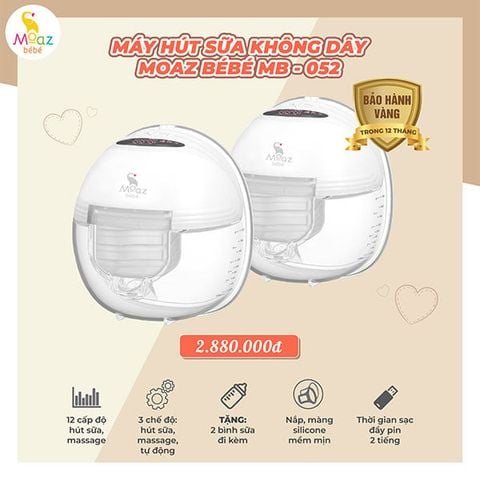Máy hút sữa không dây Moaz BéBé MB – 052