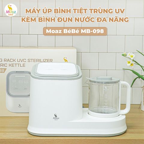 Máy úp bình tiệt trùng UVC kèm bình đun nước đa năng Moaz BéBé MB098