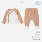 Bộ cài lệch Nous Petit màu nâu đất phối be NB