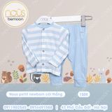 Bộ cài thẳng Nous pettit newborn kẻ xanh to