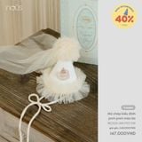 Mũ chóp kiểu đính pom pom màu be Nous Party