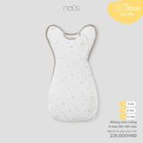 Nhộng chũn trắng in hoạ tiết viền nâu Nous ( S/M/L )