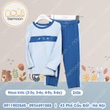Bộ dài tay bé trai Nous kids xanh tàu bay (pỵjama)