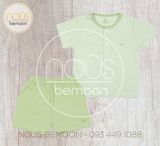 Bộ cài thẳng cộc Nous pettit kẻ xanh cốm