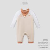 Body liền dài Nous Premium màu be đính yếm tam giác NB