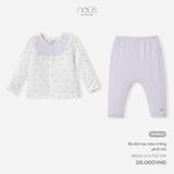 Bộ cài thẳng dài tay Nous Premium màu trắng phối tím NB