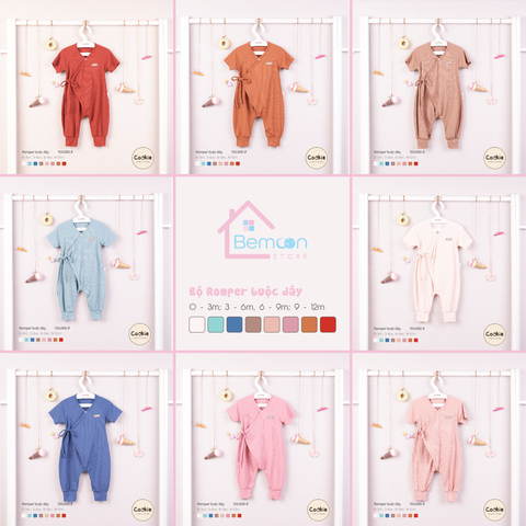 Romper buộc dây cộc tay Cookie