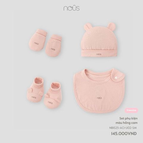 Set phụ kiện màu hồng cam Nous Petit NB ( Tai gấu )