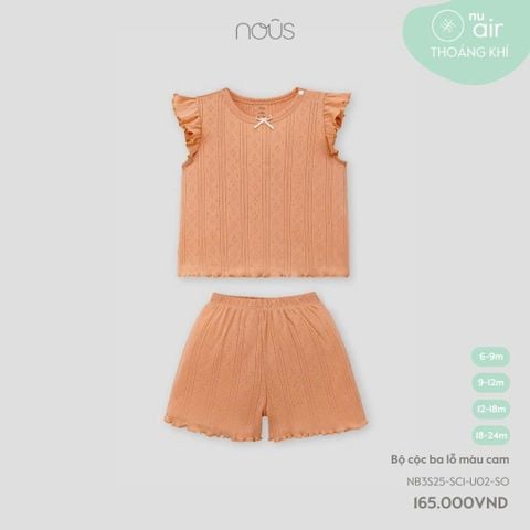 Bộ cộc ba lỗ màu cam Nous Air ( đính nơ )