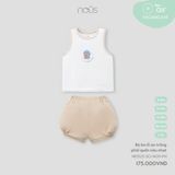 Bộ ba lỗ áo trắng phối quần nâu nhạt Nous Air ( Hungry Bear )