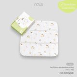Set 5 khăn sữa bamboo màu trắng in hoạ tiết ( Bánh mì ) Nous