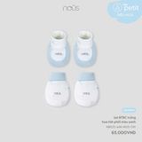 Set BTBC trắng họa tiết phối màu xanh NB ( Rùa )