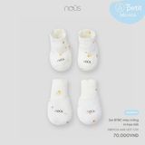 Set BTBC màu trắng in họa tiết NB Nous Petit ( Sao cừu )