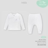 Bộ dài cài lệch màu trắng in trang trí NB Nous Air ( Rùa )