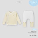 Bộ dài cài lệch màu vàng phối trắng NB Nous Petit ( Mèo )