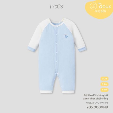 Bộ liền dài không tất xanh nhạt phối trắng Nous Air ( bird )