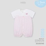 Body liền cộc kẻ hồng phối trắng Nous Petit (Cua)