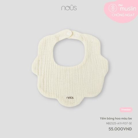 Yếm bông hoa màu be Nous Muslin