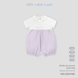Body liền cộc màu tím phối trắng Nous Petit à petit ( Ocean )