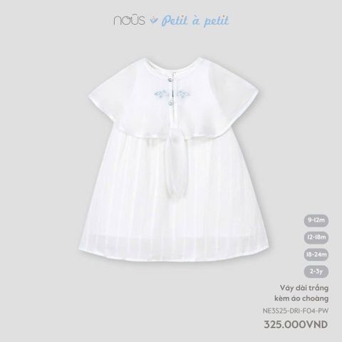 Váy dài trắng kèm áo choàng Nous Petit à petit ( Ocean )