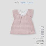 Váy dài màu tím hồng thêu trang trí Nous Petit à petit ( ong - hoa )