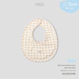 Yếm tròn màu kẻ caro màu nâu nhạt Nous Petit