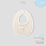 Yếm tròn kẻ nâu viền trắng Nous Petit ( caro )