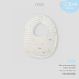 Yếm tròn màu trắng in hoạ tiết biển Nous Petit ( kẻ xanh )